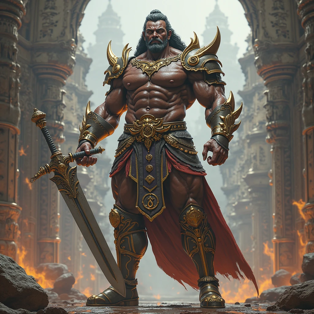 A man have a magic is a demigod and he's blacksmith have 2 2 Thaiswords and a gun and his stat are  Speed , ingenuity , high sense , persuade