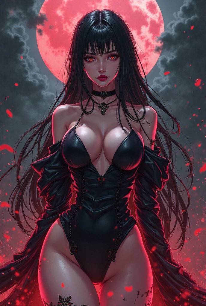 Selene undeworld, loba, Hibrido,piercings, tatuagens, tattoo de lua ๐ na testa, black catsuit, Corcer, cabelo escuros, cachos,