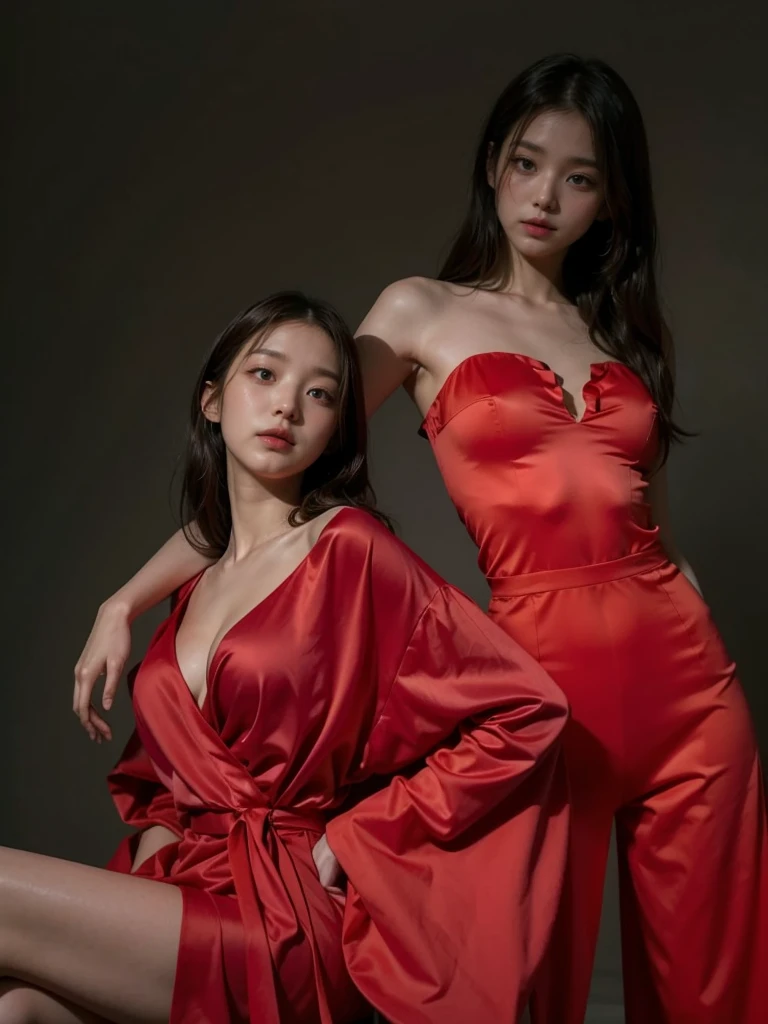 (((Best Quality, 8k Wallpaper, CG, Unity:1.3))), (Film Grain), Perfect Figure: 1.4, Ultra-thin abdomen: 1.2, Highly detailed faces and textures, detailed eyes, detailed hands, high contrast, (bright), Face highlight, (rich background in detail), double eyelids, long hair, (full body), (bare legs), (cold fair skin), (exposed skin), areola visible, bare shoulders, ((side chest, lower chest, big breasts))), thigh area ((delusional chest)), ((dissociation)), waist contractions, red lips, chest accents, (black lace), Telephoto lens