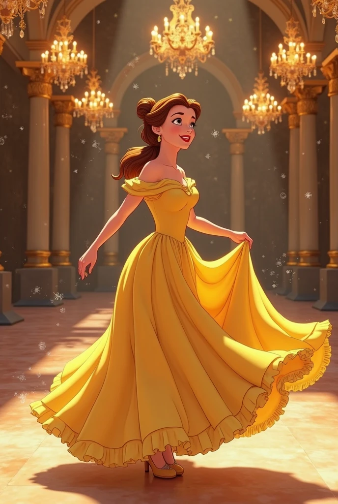 janeporter, ((brown hair, hair bun, bangs, tiara, glowing blue eyes, lipstick, makeup, narrow waist, skinny, medium breasts, alone, jewelry, earrings)), pelvic curtain, ((yellow dress,wedding dress, Scooped up the ass, gloves)), full body, perfect body, (insanely detailed, beautiful detailed face, masterpiece, best quality) , (((solo))), (((1girl))), (((mature))), (extremely detailed 8k paper CG wall unit: 1.1), (wedding, castle, church, dusk), (smile face for the viewer), big ass, from back, behind