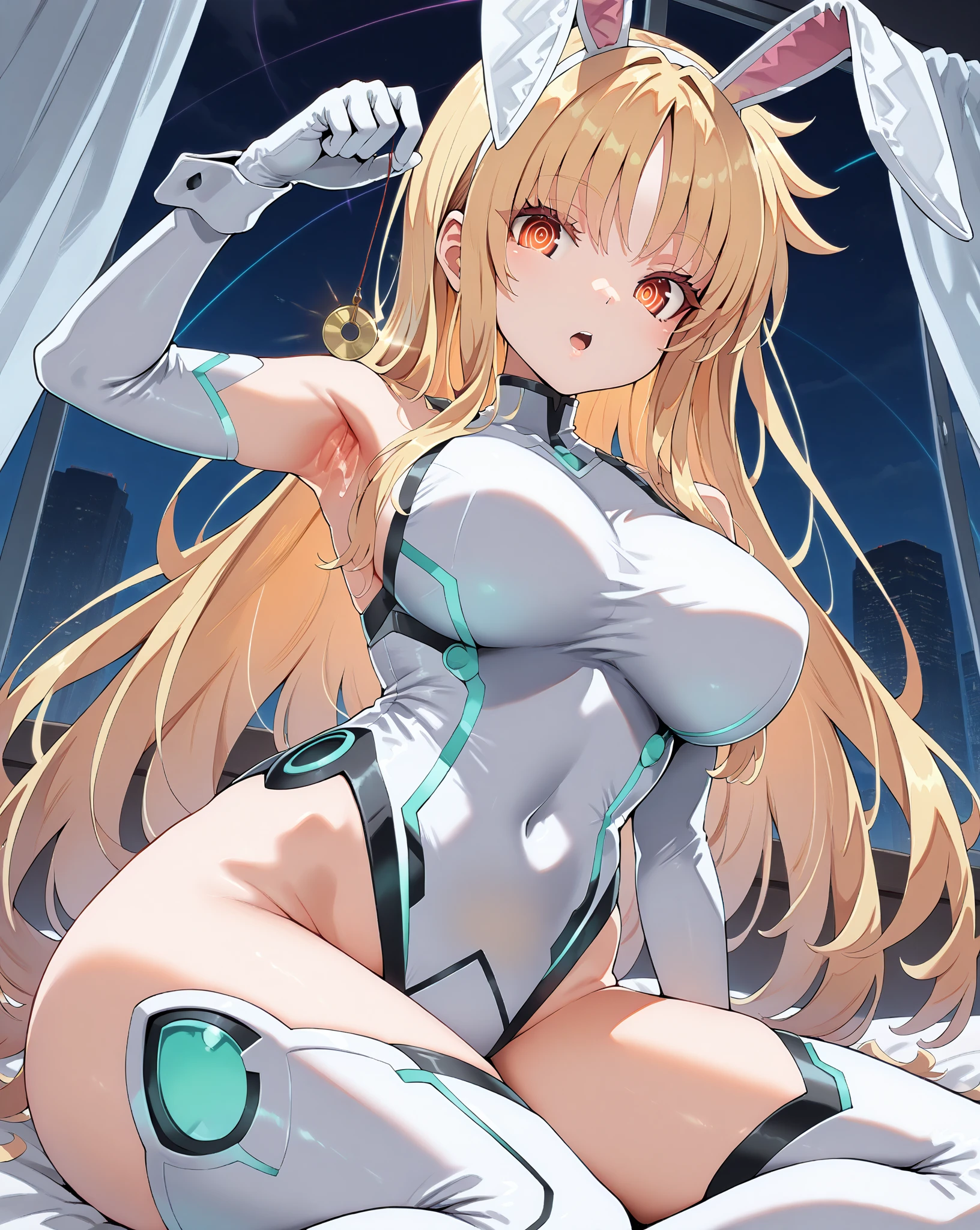 (masterpiece),(Highest quality),(Super detailed),(Best illustrations),(Best Shadow),(Absurd),(Detailed Background),(so beautiful), 16K, 8K,4K,(Best Shadow), (so beautiful)angelabalzac, One person, alone, curby, , very long hair, , Blonde, blue eyes, , , , BlueGreen Headgear, Low twin tails, , dashed eyes, , , , , , , orgasm, , , , , , , , , Sexy posture, , , , , , , , , , , , saliva trail, , shiny skin, , , , , arched back, , , BREAK, , Dramatic lighting, , , , night, Star-shaped hair fastening, mysterious, Supernova explosion , spoken heart