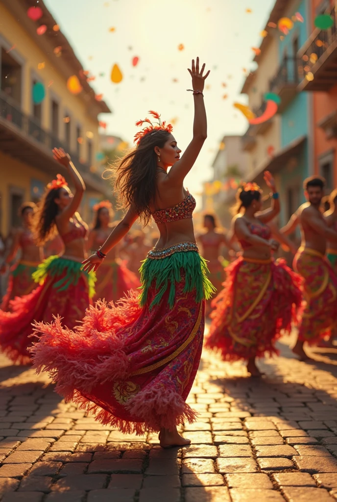 make a scene for a samba performance