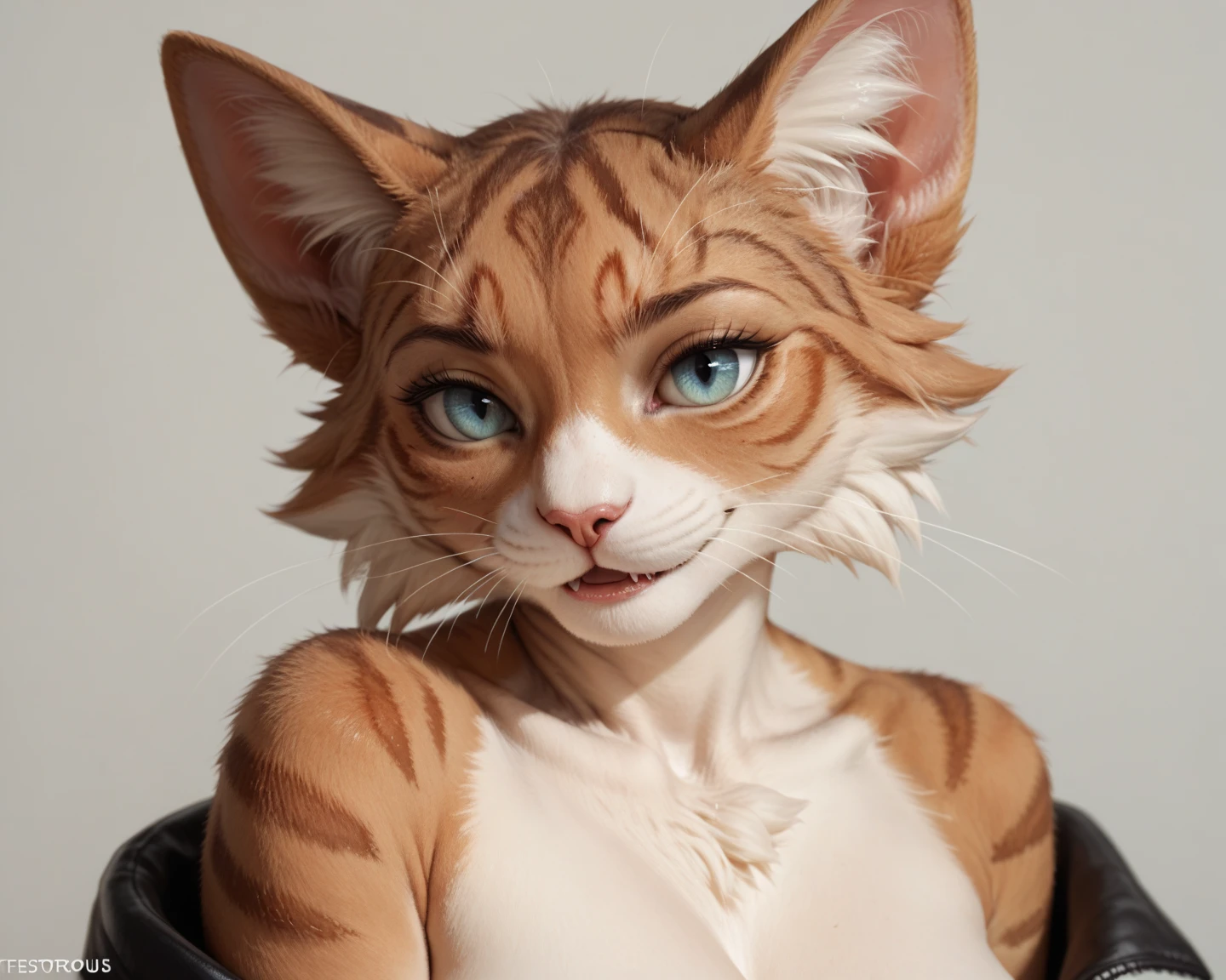 ((realistic)), upload on e621, by chunie, ((meowscles) fortnite), insanely muscular, ((detailed)), calico cat, large body, penis, blush, solo, close to camera, nude, (soft lines), large head, cat,