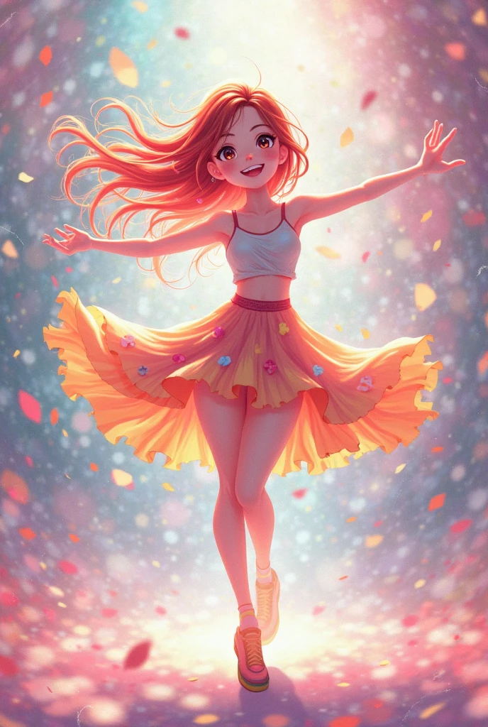 1个Giant Breast Girl, Solo,White shirt, Red skirt, Socks, double tails,At the concert,White shirt, Red skirt, Socks, double tails, Gorgeous young Korean woman, colored splashing, (Solo:1.8), colored splashing, Color explosion, Color splattering, Color explosion, Thick lacquer style,Messy lines,((Shining)) ,(Colorful), (Colorful), (Colorful), Colorful, Thick Paint Style, (Splash) (colored splashing), Vertical painting, Upper body, paint splatter, Acrylic Pigment, Gradient, Paint, Highest image quality, Highest image quality, Masterpiece, Solo, Depth of field, facepaint, Colorful clothes, (ellegance: 1.2),young lovely Korean faces, Beautiful young Korean woman, Korean girl, portrait of female korean idol, beautiful Korean women, wan adorable korean face, young cute wan asian face, cute korean actress, 8k selfie photograph, girl cute-fine face,