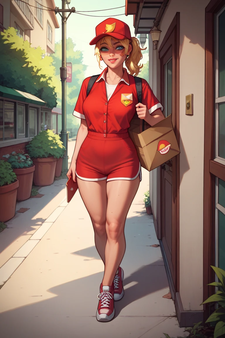 In the style of 90's vintage. anime art of a pin-up inside a convenience store. Detailed art. Fine illustration highly detailed highres best quality