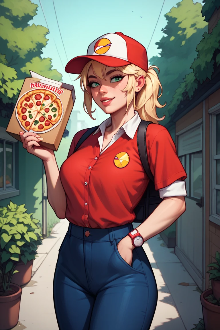 Pizza written on the clothes