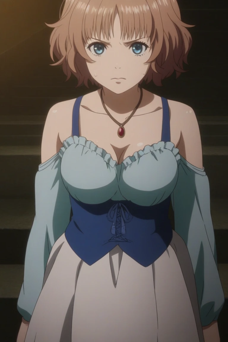 Body position: standing, straight, symmetrical, barefoot, lustful smile on face with red blush, 1girl lakyus, looking at viewer