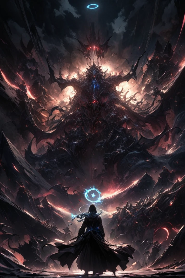 best images quality，tmasterpiece，超高分辨率，An unfathomable horror monster，A monster that ignores the description and understanding of the Cthulhu Mythos。Its shape is a mass of twisting tentacles and tendrils，Constantly moving and undulating in a grotesque dance。Many of the eyes that broke it were cold and merciless，As if gazing at the world from an alien's perspective。A criatura se ergue sobre tudo em seu caminho，When it strides in the universe，Mountains and cities are dwarfed by each other。Broken Its skin is smooth and sticky，Strange runes are engraved on the surface，Flashing with elven energy。The air around the outer gods flashed with power，distorted by its mere presence。The sound it makes is not exactly a roar，Not exactly a scream，Rather, something more sinister and disturbing。This is a being beyond mortal comprehension，A creature from the void，Ignoring all attempts to rationalize or understand。Breaking this image of an outer god testifies to the dark and terrifying depths of the human imagination。