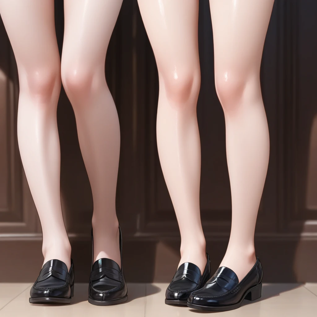 Socks, high heels, close-up of feet, female figure