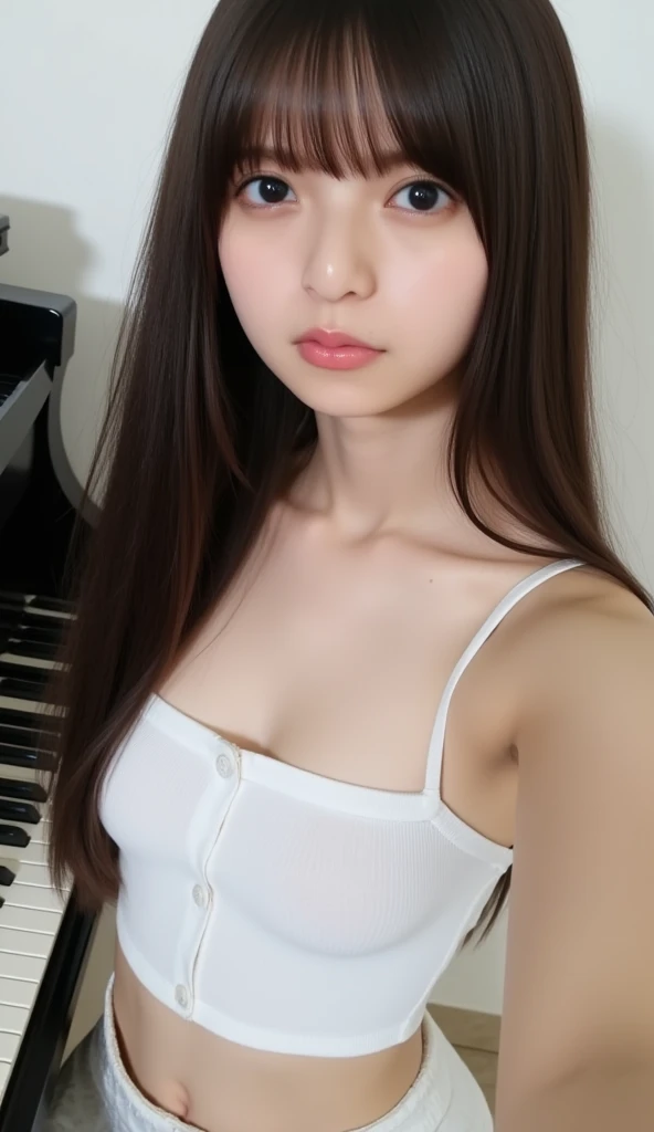 [79][24_94]<(photorealistic:1.4), (extremely intricate:1.2)>, <(exquisitely detailed skin), cinematic light, ultra high res, 8k uhd, intricate details, Movie Light, film grain, dreamlike, perfect anatomy, best shadow, delicate, RAW>, ((ponytail hair)), ((1girl, solo)), Japanese girl, ((medium breasts:1.0)), cleavage, looking at viewer, solo focus, headphones, clothing cutout, dress, lips, blurry, black dress, blurry background, cleavage cutout, sleeveless, bare shoulders, parted lips, sleeveless dress, watermark, upper body, blue eyes, realistic, red lips, keyboard (instrument) , <lora:AkikoV1:0.6>, <lora:LOMO90sV1:0.15>, <lora:GirlhoodV1:0.15>, <lora:SofiaV1:0.05>, <lora:MichelleV1:0.05>, <lora:EmmaV1:0.05>,