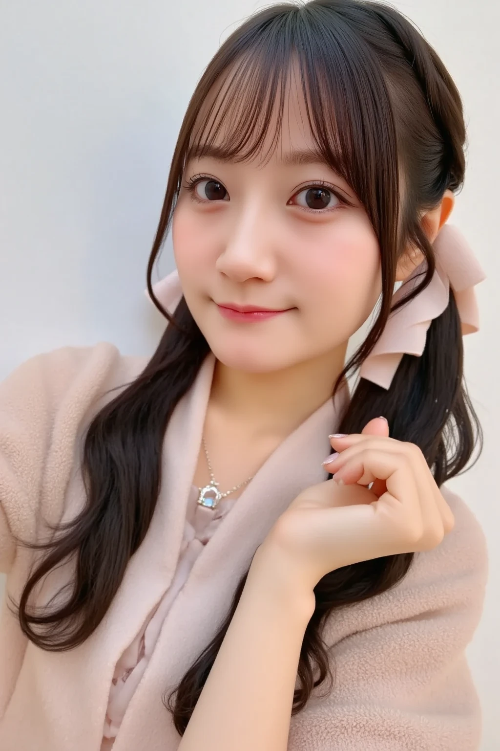 A portrait of a cute Japanese woman in her early 20s, soft expression ...
