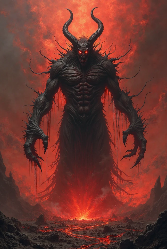 Veinspit god of rotten blood, spreader of blood diseases, only lets himself be seen in the pools of blood left by the bodies of every living being, he who lives off pain and death
