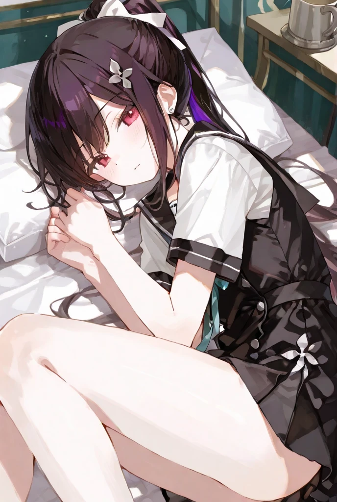 ((((absurdres, RAW photo, extremely delicate and beautiful, masterpiece, Best Quality, ultra high resolution, 32k, hyperrealistic, ultra-detailed)))), in her 20s, very Slim body, narrow waist, very small head, very small face, delicate facial features, beautiful face, beautiful eyes, very huge round tits, medium hair, black hair, wavy hair, tearful mole, earring, full body shot, ((Tennis uniform)), bare shoulders, shorts,