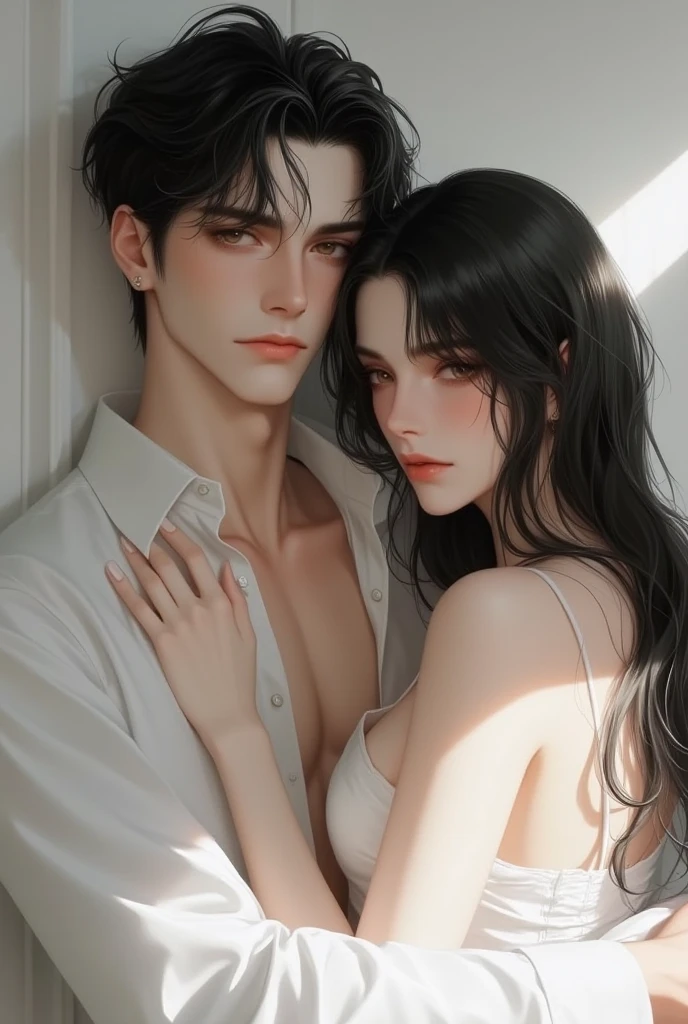 men and women, at the bathtub, kissing kiss, staring intently to eyes. Hugging and kissing, Lovers. Hand on the waist. Hand on the neck. Hand on the face.
20-year-old boy and 18-year-old girl, Detailed face, Detailed eyes, double eyelid, cute, sunny, warm, Handsome-cool-warm-boy with black hair and hot-seductive-sexy-cute-beautiful-girl with black hair and blushing face use sexy clothes. Intimate vibes.