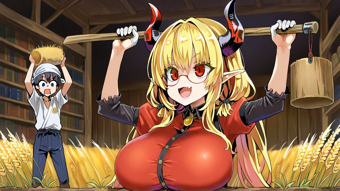 Tohru, ojos detallado, pechos grandes rebotando, cuerpo completo, pechos enormes y suaves, pezones ricos, Outfit_CowprintBikini, mouth open and tongue out SOLO