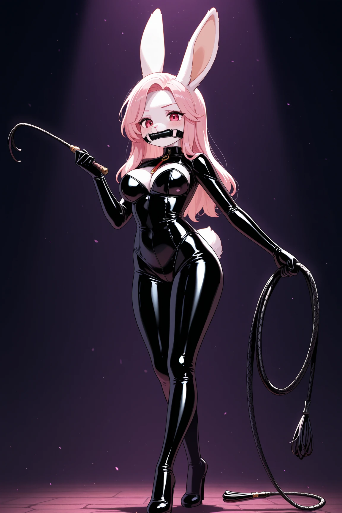 masterpiece, best quality),  
,  Asuka Langley.   . .  (perfect quality ).. (oily skin) .  .  vibrator . Thick collar. . Sexy  .  bDSM slave. .  drooling. .  . high heels.. . .   pus. Ballgag . Latex suit. 