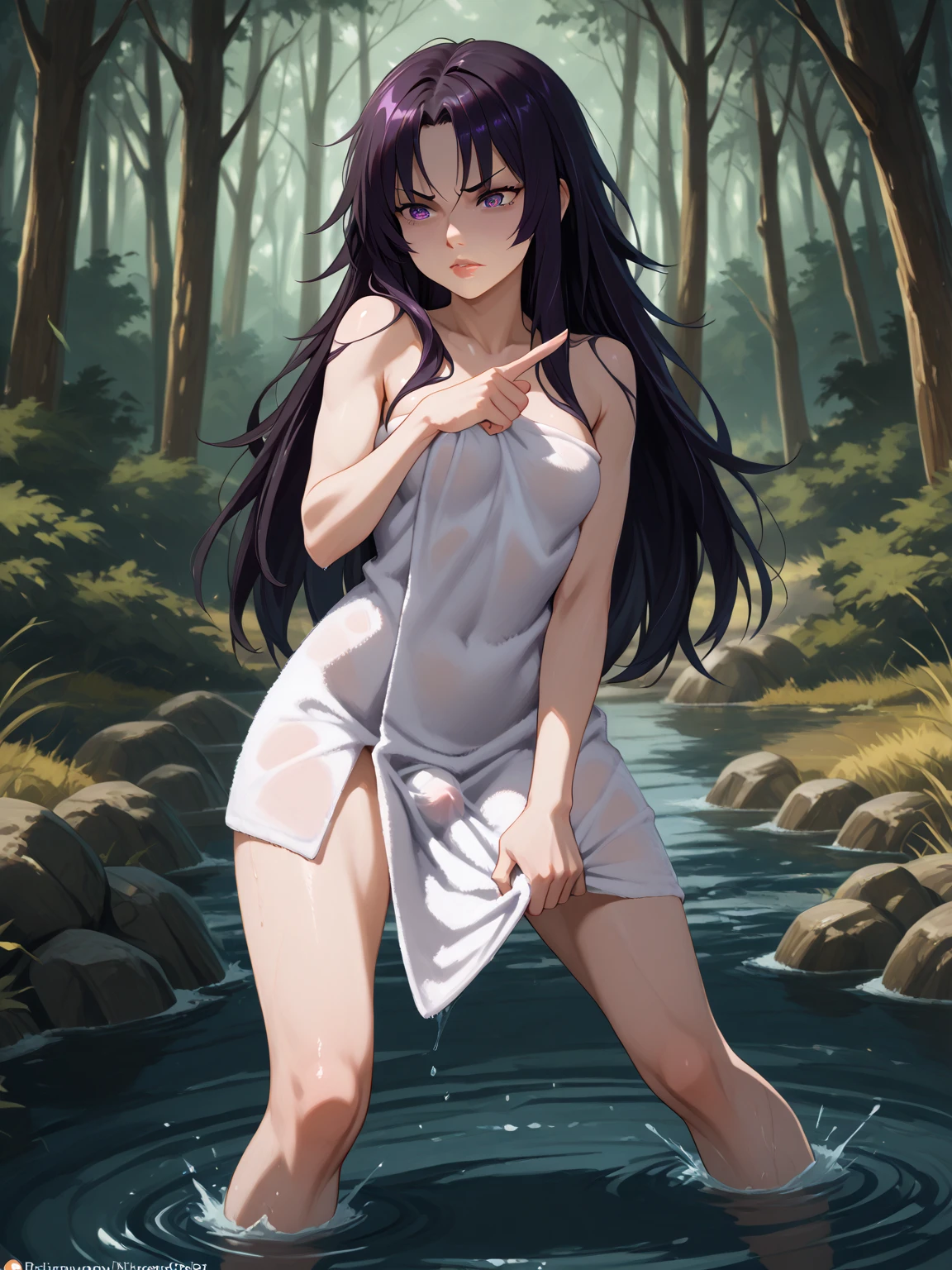 (8K、RAW Photos、Highest quality、nsfw、masterpiece:1.2)、(Real、Photorealistic:1.2)、(Ultra-high resolution)、(Super detailed)、Unbelievable absurdity、masterpiece、(Pee、Standing pee:1.5)、(Completely naked:1.5)、(Detailed facial features)、(Detailed shiny eyes)、(Stunningly beautiful girl:1.4)、Beautiful woman、(Completely naked、Wearing nothing、No attachment)、(Camel Toe、vulva:1.4)、(Full nudity:1.5)、Perfect golden ratio face、Perfect lighting、Perfectly shaped breasts、Small nipples and areola for breast size、silky shiny hair、Peeでびしょ濡れの太もも、(Pink nipples)、Firm chest、Non-sagging breasts、Nipples are close to the centerline of the body、There is no cleavage、Peeが太ももを伝って流れ落ちています、Straight Hair、smile、Thin pelvis、Thin legs、脚の間からbackgroundが見えます、legs are open、The sunlight is too bright on my face、Professional Lighting、strobe、The photo was taken using a reflector.、Glowing White Skin、Hands are at your sides or behind your back、background:noon、Green tree々is overgrown with、Rapids deep in the mountains、Very clear river water、There are lots of huge rocks、