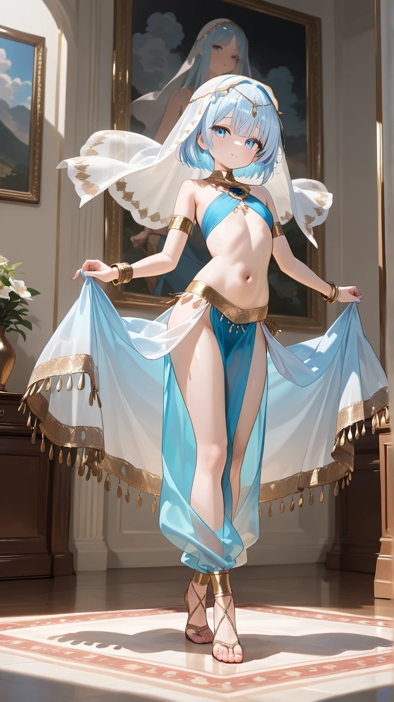 A woman in a white bikini and white stockings poses for a photo, Anime girl cosplay, Anime goddess, cosplay, elegant glamourous cosplay, Anime cosplay, Japanese goddess, Beautiful goddess, seductive anime girls, full-cosplay, Gorgeous Role Play, glamourous cosplay, cosplay foto, Ayaka cosplay, Beautiful teenage girl, a beautiful fantasy empress, dressed in a beautiful white, revealing outfit，（Big red snowflake tattoo on the lower abdomen）