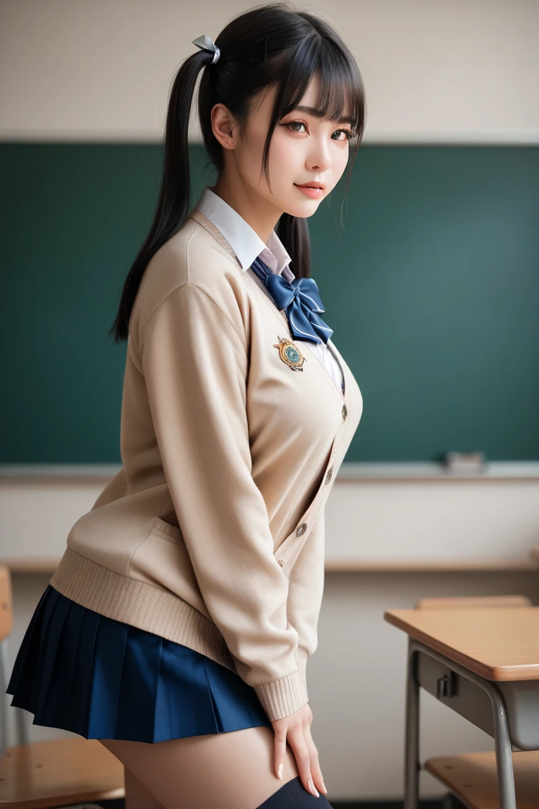 8K, nffsw:1.2,, (超Realistic:1.35), (Realistic:1.4), 1 Kobeni-chan,__Performance__,(school uniform:1.4)+(Black plaid pleated skirt:1.1)、solo、Turn around and show me your ass、Big Ass, Stand on your back and look back, Show more asses, Put your hands on your buttocks、25-year-old woman、Laughter、Legs open、(White shorts)、Black socks、Laughter、Jet black hair, Black Hair, bangs, One-sided hair,、(Red Hair Clip:1.1)、eye shadow、Bow-legged、 (Ass View), Perfect Ass、West Shot、Please bend over and stick your butt out for me、Thigh close-up, Lower body close up、Woman showing off her underwear, buttocks illuminated from behind,、classroom、