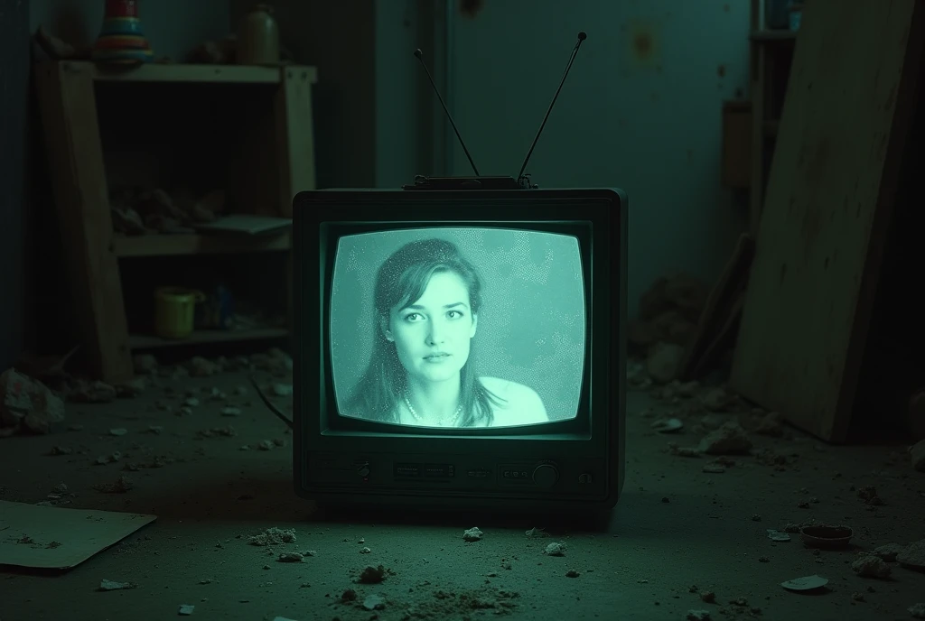poluzzle polaroid photos cyborg girl in abandoned city with destroyed vehicles in the background, polaroid photos , cinematic, dark atmosphere <lora:poluzzle:1>