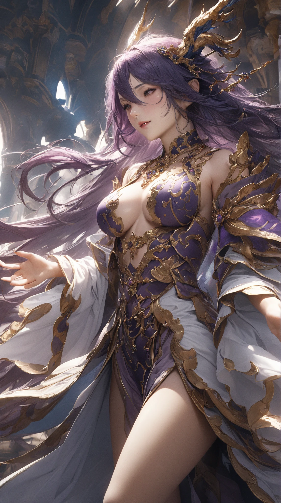 ((melhor qualidade, 8k, 32k, piece of master, UHD: 1.2, foto profissional, foto ultra realista, master part)), fantasia, multi-angle, foto em close-up, foto ultra detalhada, Beleza Guerreira, sexy, Erotic , pornografiaography, (Deusa da Beleza), 1 girl, pernas largas, Aberta, agachada mostrando a buceta, pubic hair sticking out of micro panties stuck in pussy, ((seios grandes, gigantic display: 1.2, seios longos e pontudos, Seios longos e naturais saindo do decote, pornografia)), ((corpo sexy, corpo curvo, corpo nu, corpo em forma, abdominais de seis pacotes, bunda grande e perky)), Seraphina is a rider who likes to show off her corpo sexy, sua buceta, seus lindos seios e seus segredos, your female private parts, her exposto breasts, exposto, sua beleza cativante combina harmoniosamente com sua excepcional habilidade sexual. His blue eyes sparkle with determination, (olhos roxos brilhantes) enquanto seu cabelo colorido cai em ondas suaves sobre os ombros. Vestido com roupas finamente trabalhadas, roupas muito detalhadas, armadura sexy com detalhes dourados e joias, she exudes a subtle Sensualidade.
(Seraphina is a desired warrior, a mais linda de todas as mulheres, The armor hugs the curves of your feminine body with elegance, tudo perfeito, tudo detalhado, perfeccionista), Highlighting the breasts with Sensualidade. Delicate lines and intricate details add a touch of seduction to your presence. A flowing cape dances in the wind as she moves, adding an element of mystery and charm. Your face is very beautiful and attractive, full lips, maquiagem no rosto, large eyelashes, mulher perfeita.
armor and adjusted to highlight your femininity and muscular abdomen.
Seraphina is more than just a sexual figure; She is a formidable warrior with a magnetic aura that transcends the battlefield. Its charm lies in the unique combination of beauty, Sensualidade, pornografiaography, everyone admires her for her Erotic, naked appearance ((com micro calcinha transparente mostrando a bucetinha)). ambiente: medieval, Escuro, thunders, lightnings. (nu, DDIM)