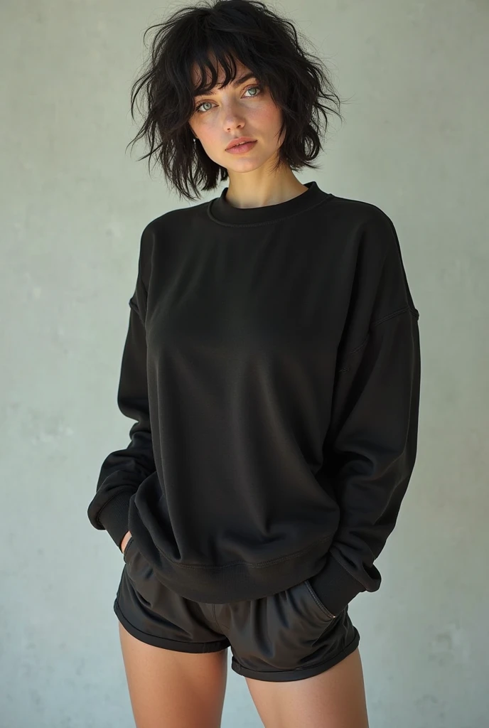 (work of art, photorrealistic:1.4, extremely complex:1.3, radiosity, photon mapping, dtx, 8k), ((((in cellphone, closeup, black sweatshirt, humid, [medium breasts:breasts big:0.8])), humid, [skin-detail:freckles:0.7], naturals, female supermodel, age 26), dirty bathroom, ((stone shower, glass shower, to clean)))