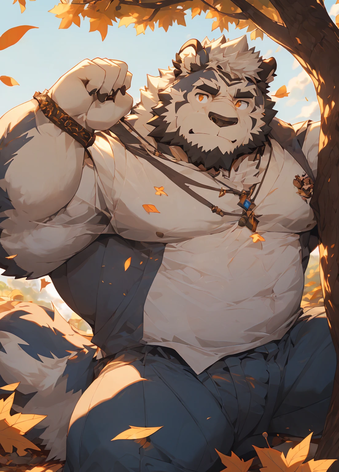 Anime style male werewolf image，muscle，Handsome, pov Furry art, Human Paw Perspective Art, Furry Paws POV Art, Firmware version, committee for high res, Giant Art, The delicate legs are looming on your body, our species, Furry art, 8k high quality detailed art, Ali, Detailed leg upward shot, committee, Furry art，masterpiece，Best quality