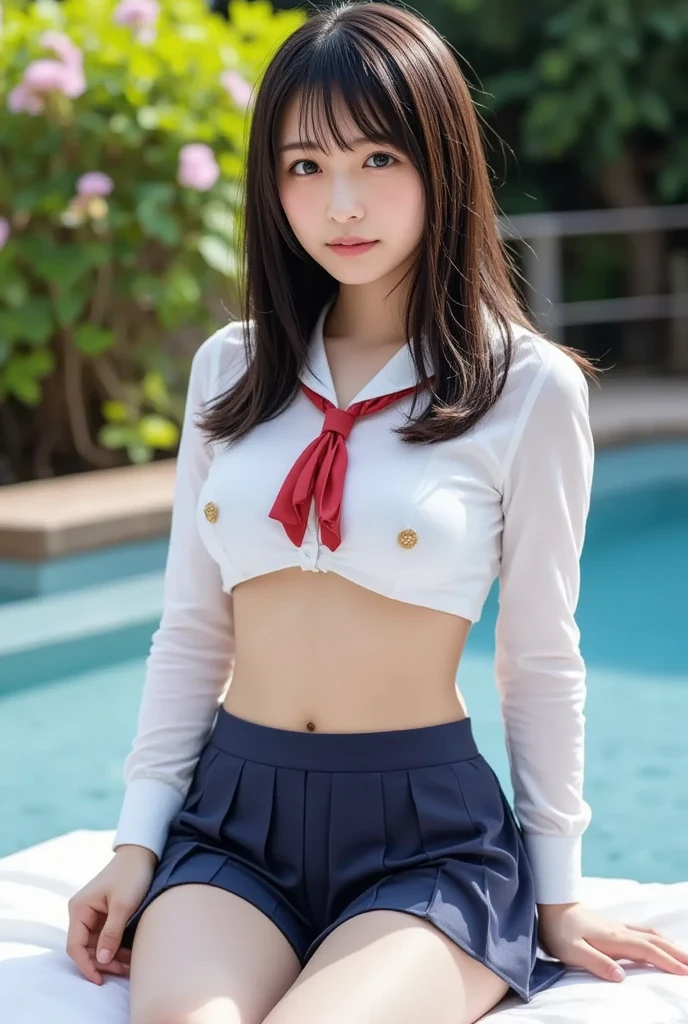 nsfw ,Yui Aragaki,glasses,japanese,very cute,very pretty,school girl,tiny chest,flat chest,slender,slim,smile,micro bikini,cameltoe,beach