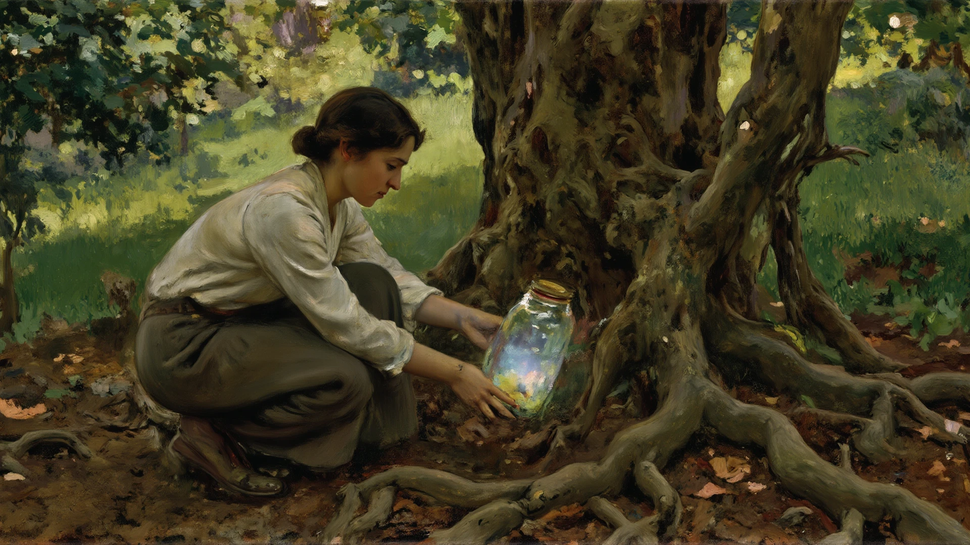 Dappled Light on a Jar of Mossy Stars by Lawrence Alma-Tadema