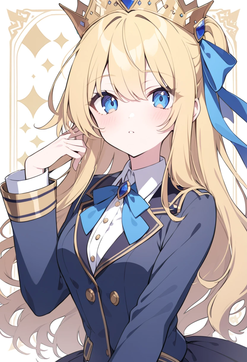 1girl, sheryl nome, solo, long hair, hat, blonde hair, blue eyes, gloves, heart, salute, uniform, peaked cap, military, <lora:Kanzaki Hiro:0.8>
