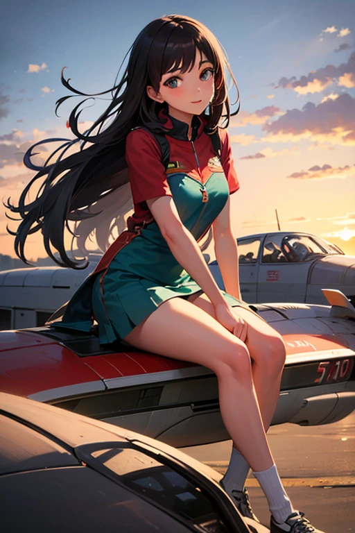 16K, HDR, ray tracing, RTX, ultra realistic, highres, best quality, masterpiece, full body image, (perfect anatomy ), a beautiful mature milf posing for a photograph sitting on a motor bike, wearing a sexy red bikini, long brown hair, bangs, happy chuckle, blue eyes, sexy body, looking at the camera, day time, blue sky, anime style, outdoors, trending on artstation, WLOP, sakimichan, award wining, great composition, perfect, great lighting