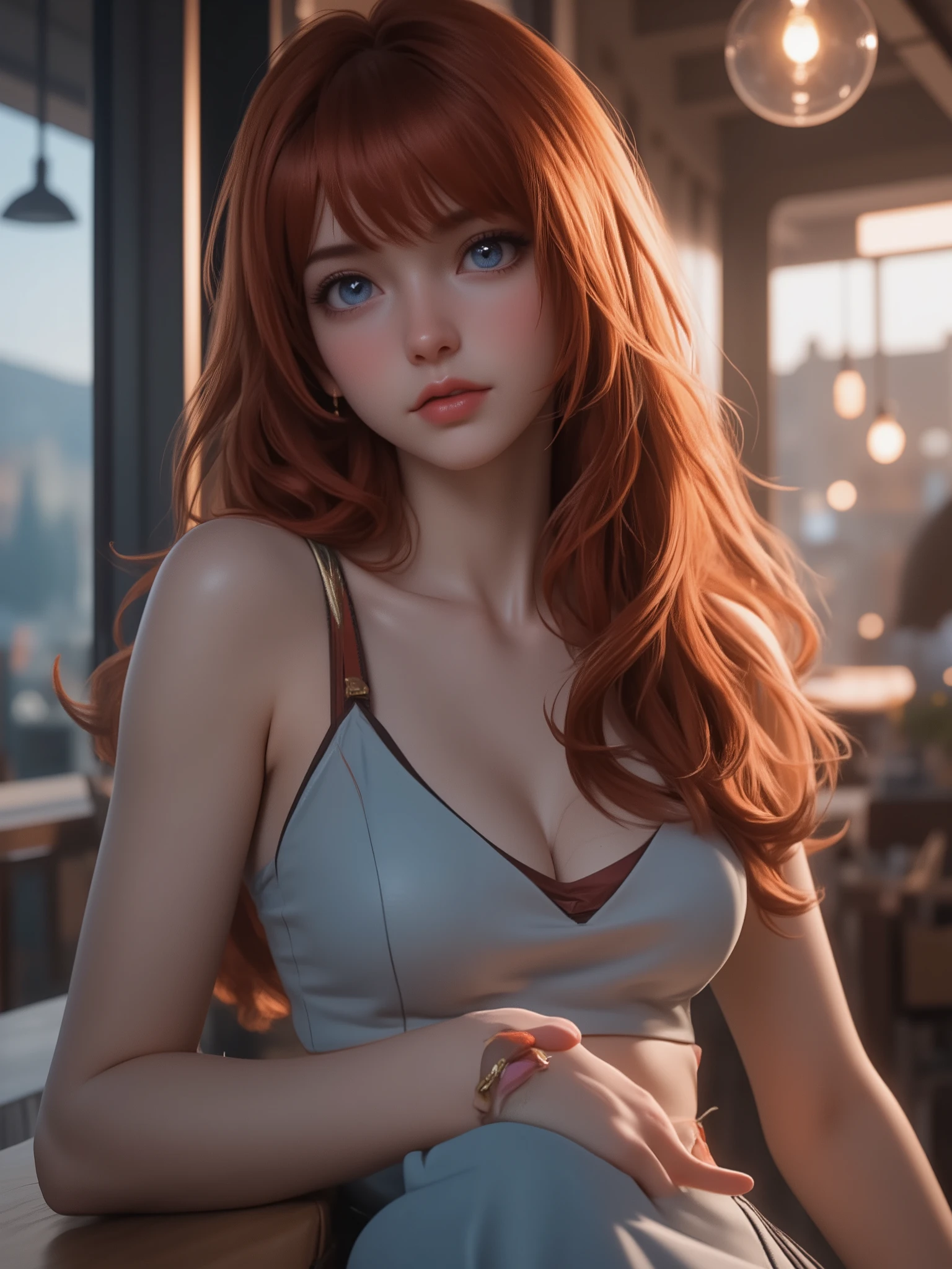 A redhead woman