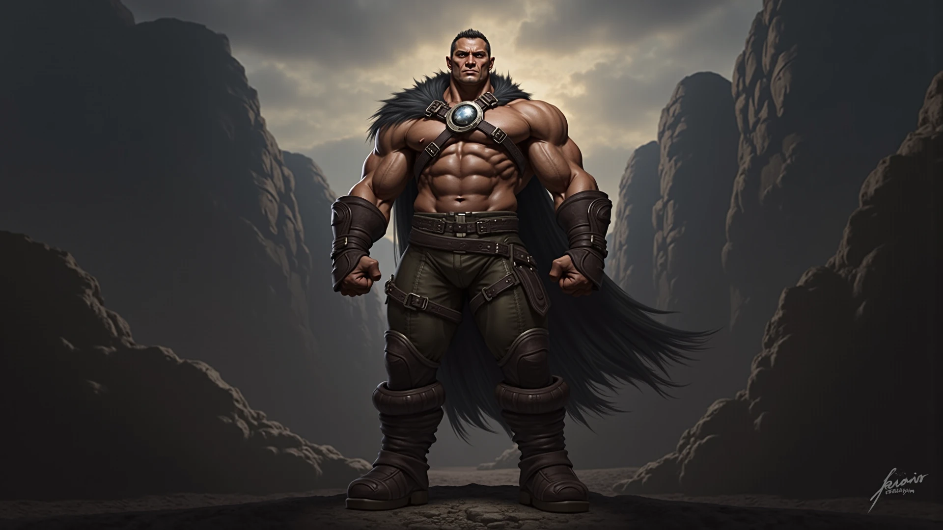 The whole body was painted2D Anime、Male large full-body shot gorilla, Black skin, Have an ax、fight、Silver tattoo, Moon tattoo on the chest, Blue Pupils, (Black loincloth: 1.3)Equipped with dark weapons、 (Big ball and sheath: 1.5), bodily fluids, Dream Background, Kindness, ((shy expression)), Smile, blush, infinite light, Magnificent sunset background, Octane Rendering, Beautiful features, Beautiful delicate eyes, intricate skin, Detailed face, flawless skin texture, Extreme Detail, Full body vision, Cinematic lighting, Professional Lighting, Center, looking in camera, in 8K,hard disk,Extreme quality, Shooting with a Hasselblad X1D-50, Maximum focal length, depth of fields, Perfect Lighting, Full body shot、8K --auto