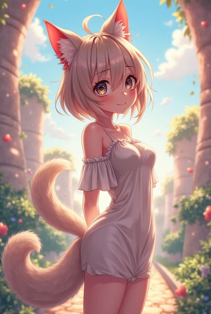by rumiko takahashi, athro,detailed lion, smirking,slender,chibi,female, in meadow,at nighttime,standing in cute pose,wearing dress, see-through silhouette,extreme close up,detailed fluffy fur,masterpiece, best quality, half closed eyes,digital art,cartoon,detailed lines, vivid color, beautiful, out of frame