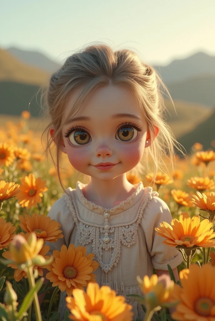  bailrina no estilo pixar com 5 anos cabelo castonho claro remover o fundo