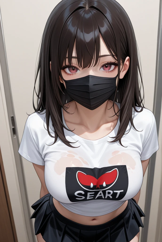  kazusa (blue archive),[naga_u,henreader],[[ask_(askzy),healthyman]],{mikozin},musouzuki,kaede_(sayappa),[[wlop]],[kase daiki],[nekojira],[[ke-ta]],[rhasta],[[ciloranko]],[[[tianliang duohe fangdongye]]],year_2023,      1girl, animal ears, solo, halo, shirt, black hair, clothes around waist, breasts, cat ears, white shirt, white background, jacket around waist, colored inner hair, simple background, pink hair, mask, looking at viewer, multicolored hair, short hair, blush, choker, see-through, jacket, black choker, wet clothes, red eyes, sweat, mouth mask, wet shirt, see-through shirt, black mask, pink halo, wet, short sleeves, medium breasts, pink eyes, covered nipples, nipples, black jacket, parted lips, bracelet, jewelry, two-tone hair, upper body, best quality, amazing quality, very aesthetic, absurdres
