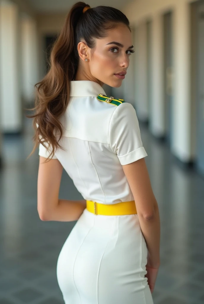 mulher de uniforme escola