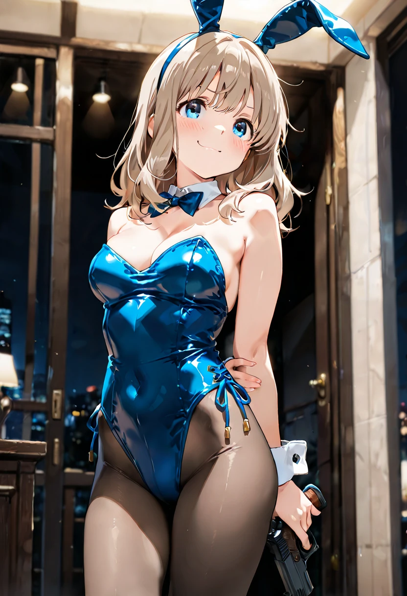 (((Perfect photo))), One Girl, alone, , Azusa Nakano, , Jacket, View your audience, smile, SFW with hidden breasts, Big ample breasts!, SFW Big, Beautiful and seductive anime woman, Big ample breasts!!, Bust ratio adopted, Highest quality, Official Art, Best Anatomy, ((Super shiny reverse bunny girl,:1.5))、Glowing Skin、Cowboy Shot, (From belowの超クローズアップ)、(((From below、Between the legs,Focus the chest, stomach and between the legs in the center of the screen.:1.8)))、Ultra gloss body paint、(((Lie on your back in a sports car)))、((濡れたBetween the legs))