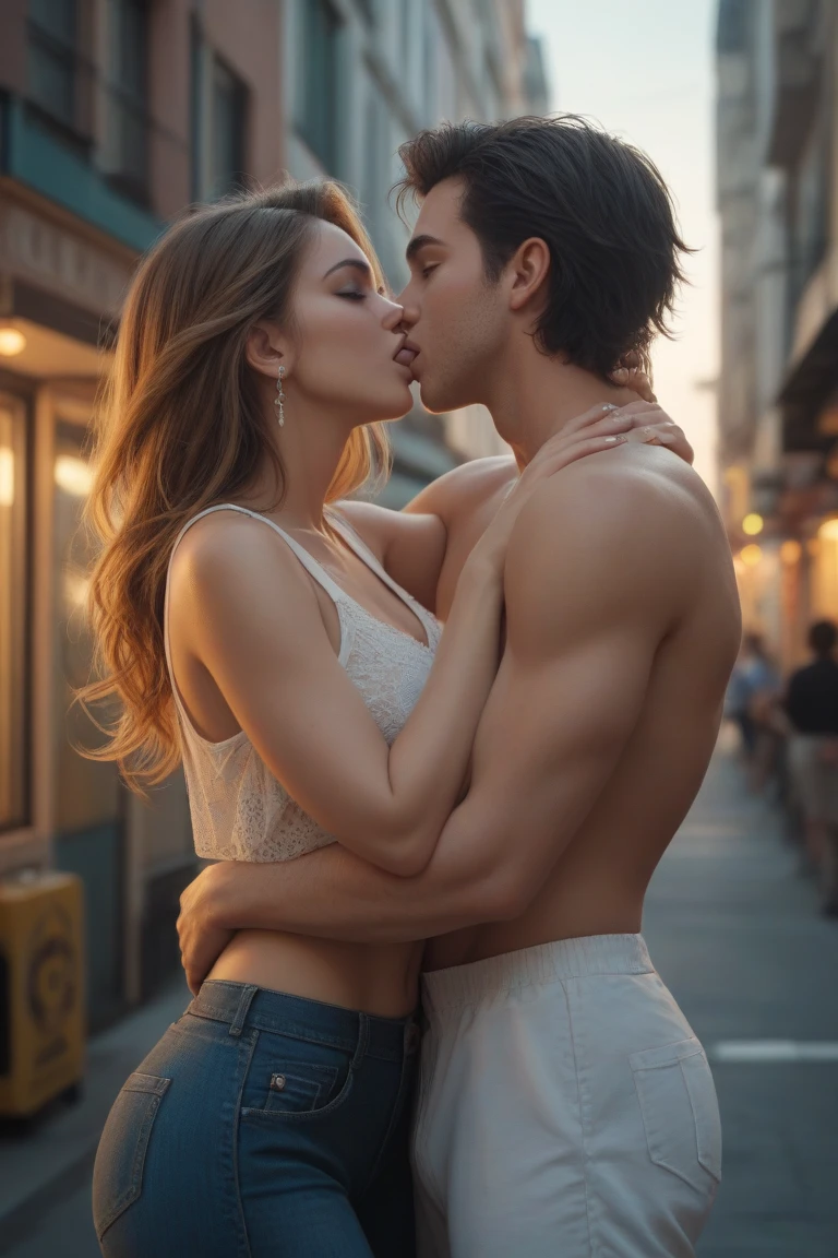 Girlfriend boyfriend having sex on road in traffic