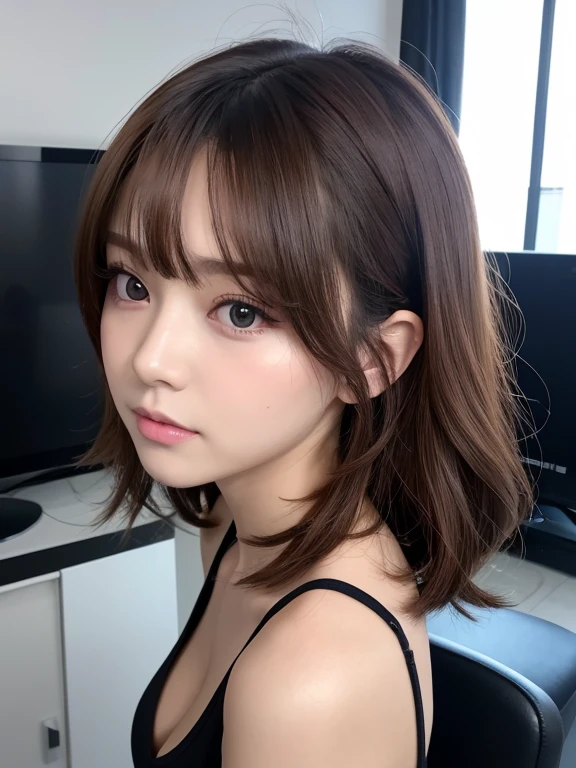 ((8K, RAW Photos, Highest quality, masterpiece: 1.2)), Super detailed, Super Resolution, (Genuine, Genuine photos: 1.37), whole body, High-resolution RAW color photos, Professional photos, とても細かくて美Shii, Very detailed, 8K 壁紙, Amazing details, Large file size, Official Art, Very detailed CG Unity 8K 壁紙, Very detailed beautiful girls, Very detailed facesHighly detailed eyes, Very detailed skin, Very detailed fingers, Very detailed nose, Very detailed mouth, Perfect Anatomy, Very detailed background, Very detailed clothing, One Girl, (18:1.2), Teen, cute girl, Famous Japanese Idols, cute, Genuineistic body, White skin, Glowing Skin, Long brown hair,Curly Hair, (Blunt bangs: 1.2) , The face of climax, Completely naked, ((Climax during masturbation)), like々Shii, かわいらShii顔, Genuineistic face, Sharp focus :1.2, 完璧な体型の美Shii女性 :1.4, Slim Abs :1.2, ((Dark brown hair, Big Breasts :1.2)), (Bedroom with night view, bed:1.1), Spread your legs and show them