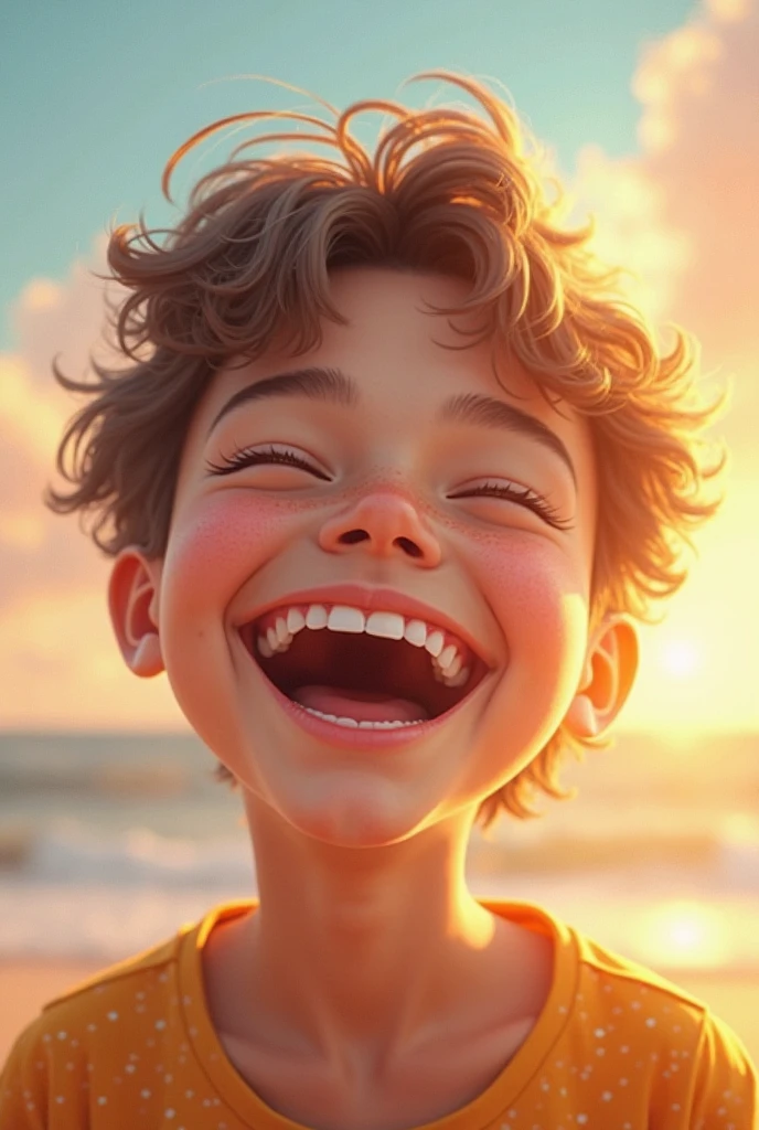 A young boy, wow face, amazing
