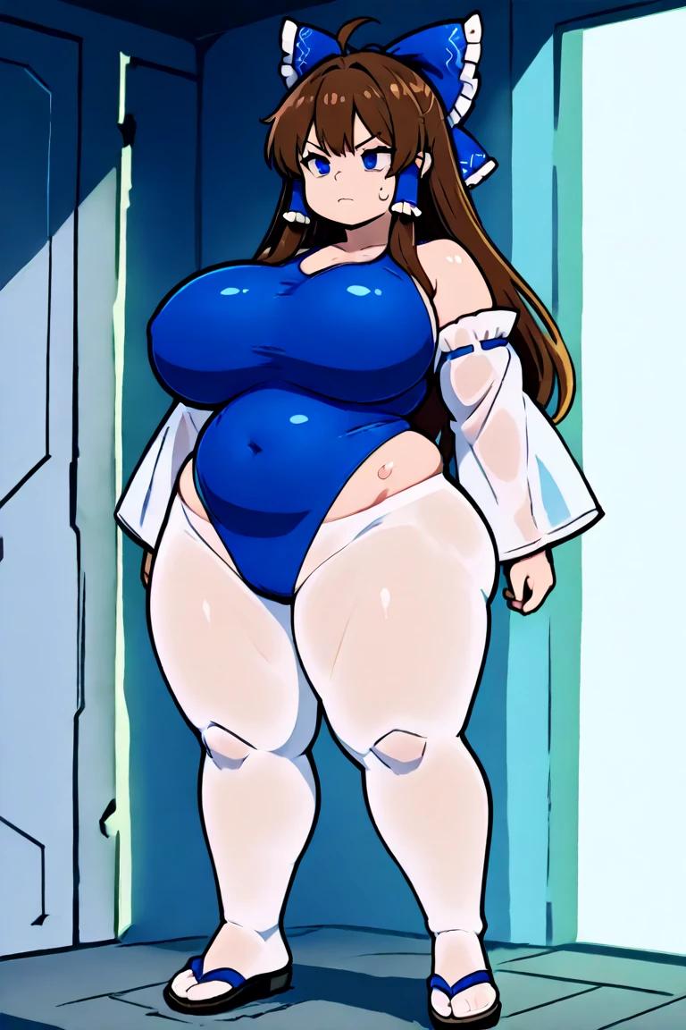 (Perfect body),Best Quality,(8K Portrait),(anime screen cap)、(((((Upset)))))、embarrassed from、(((blush))),(Sweat),((((large udder))))、((((Big ass))))、(Brown hair),((Longhaire))、Double bun、(Blue eyes),(((thick thighs)))、(((Light blue and yellow leotards)))、knee sox、Teenage female、Cowboy Shot、(((Arms behind the body)))、Standing、((((front-facing view))))、(((On the train)))