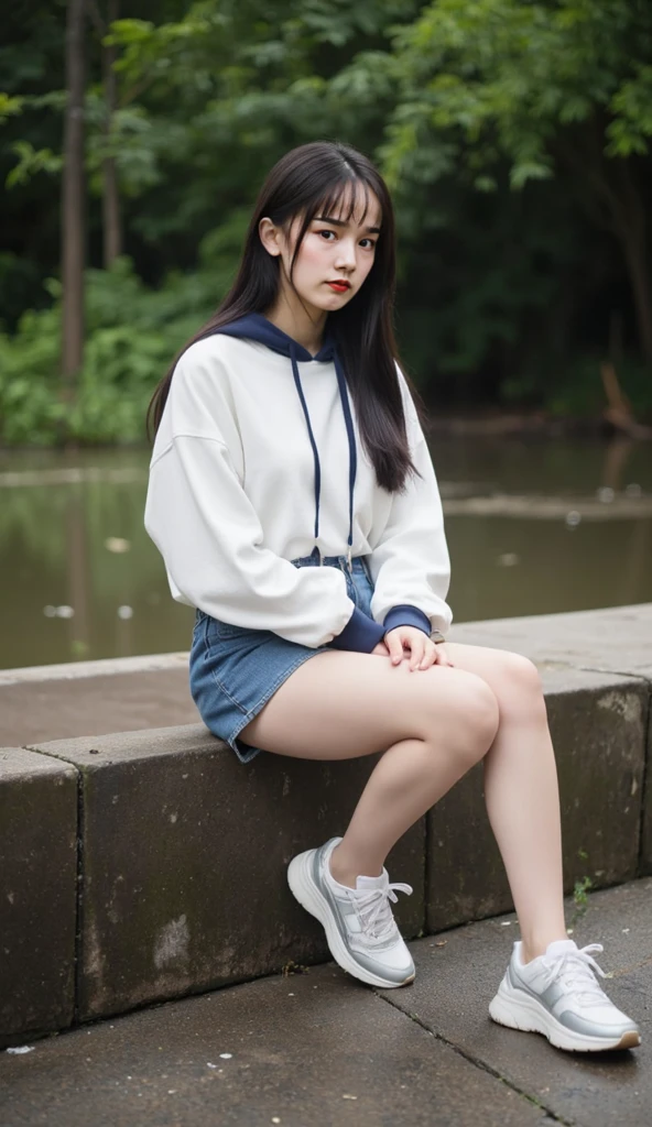8k,Japanese,10 years old,Innocent face,Teenage Girl,cute,mini skirt,Casual wear,Sitting,Black Hair,garden,Hair Clip、Light clothing、soaked、Cheerleader、cute、High exposure、Spreading her legs wide、See-through fashionable clothes、Show pants、Knee-high socks、Absolute area、camisole、Baggy tank top、I'm on my knees