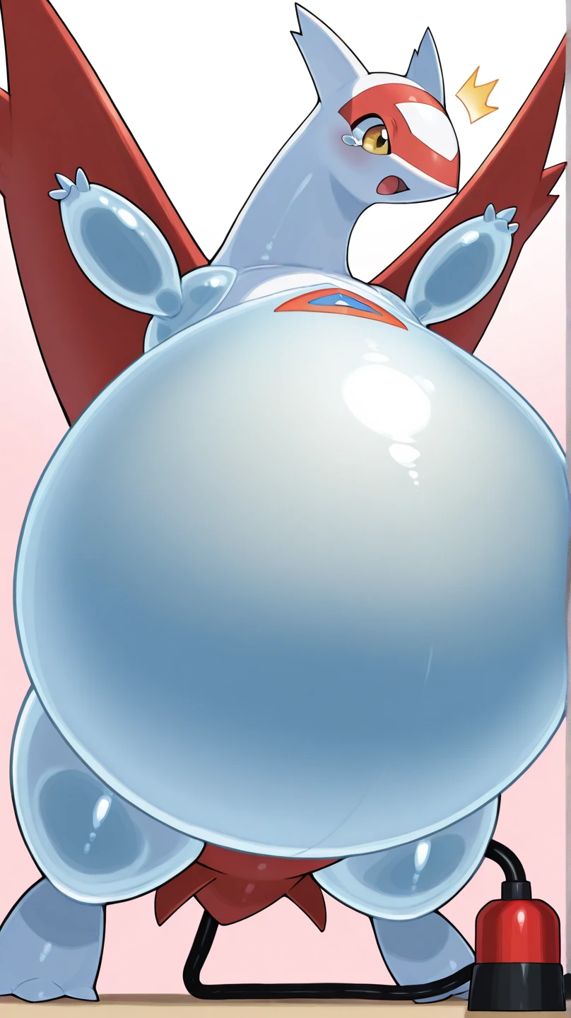 best quality,ultra detailed,solo,score_9, score_8_up, score_7_up, score_6_up, score_5_up, score_4_up, source_anime, 1girl, clara, blue hair, hair tubes, grey eyes, bodysuit,big breasts, sexy pose, (behind view,portrait),full body, sranding on lava,heavenly ass, heavenly breasts, big ass, no shoes, wearing white heels, upset, cute, face, long legs, tight bodysuit, tight sleeves, white bodysuit, half-closed eyes, backside