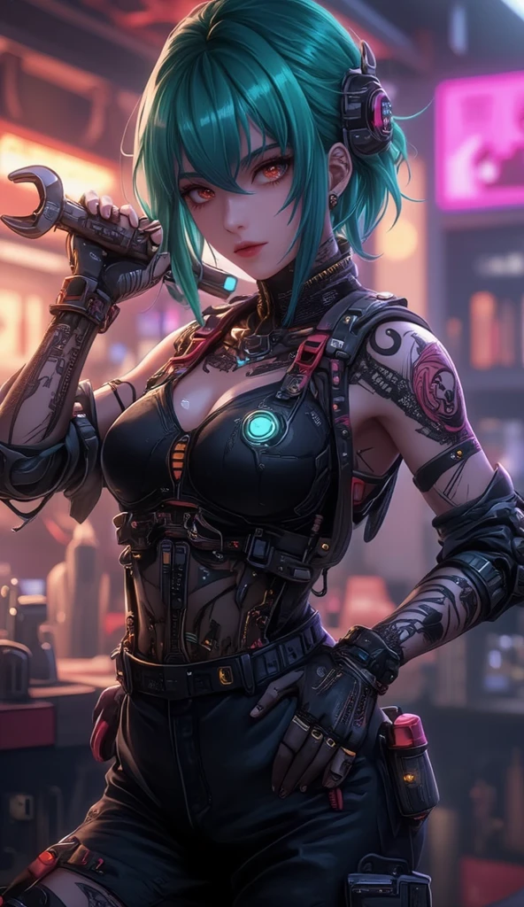 (Numerous award-winning masterpieces, with incredible details), ((Extremely beautifull face)), (extremely detailed realistic face features), (beutiful eyes), ((finely detailed true circle Symmetrical grey purple eyes)), (She has a demonic face), (A majestic sight), very long blue colored braided hair, devil's big smile, bad girl look in her face, big purple pupils, blue hair, red lips, a smile, pastel blue colored hair, big brests