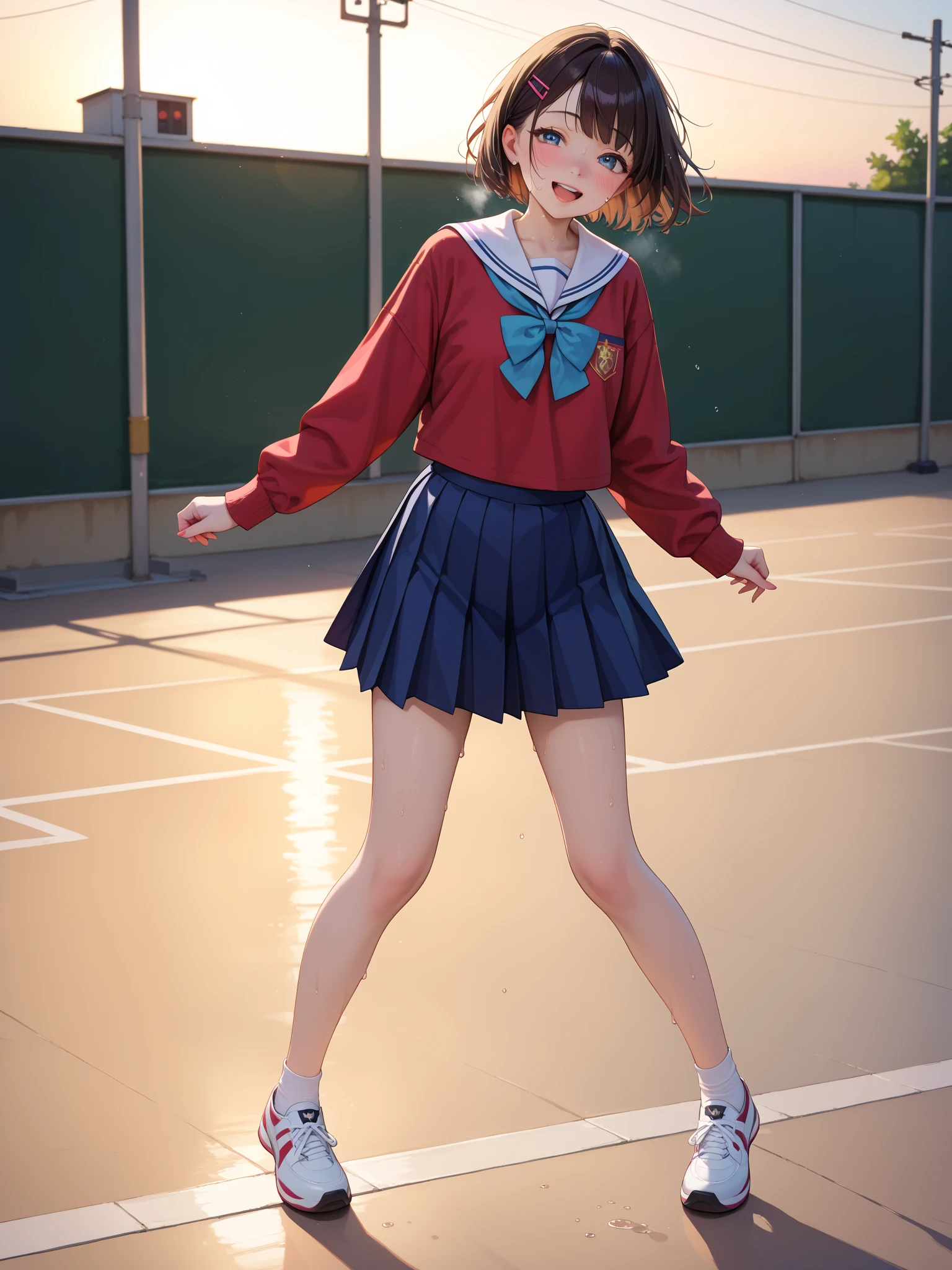 there is a woman in a red and yellow dress holding a tennis racket, render of a cute 3d anime girl, photorealistic anime girl render, realistic anime 3 d style, smooth anime cg art, 3d anime girl, anime styled 3d, 3 d anime realistic, photorealistic anime, a hyperrealistic schoolgirl, realistic young girl