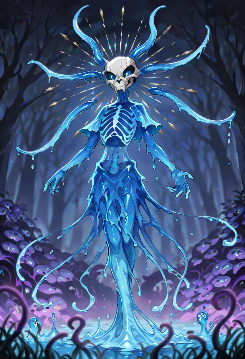 hone onna skeleton geisha, ukiyoe painting,a beautiful artwork illustration, a stunning young ethereal figure, asian female water elemental, luminous water elemental, The presence of strange ether, Beautiful Gothic X-Ray Angel, Skeletal harbingers, gothic wraith maiden