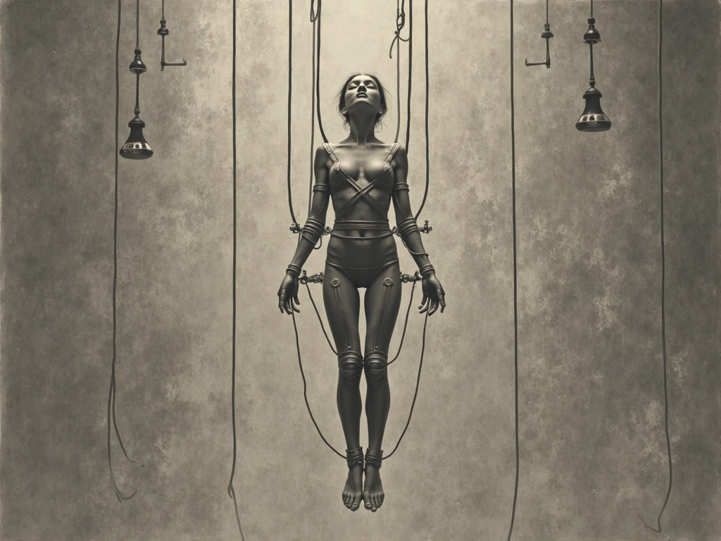 (naked Three girls in front of classroom), ((tied up by chain,arms up,)), (full body shot:2),