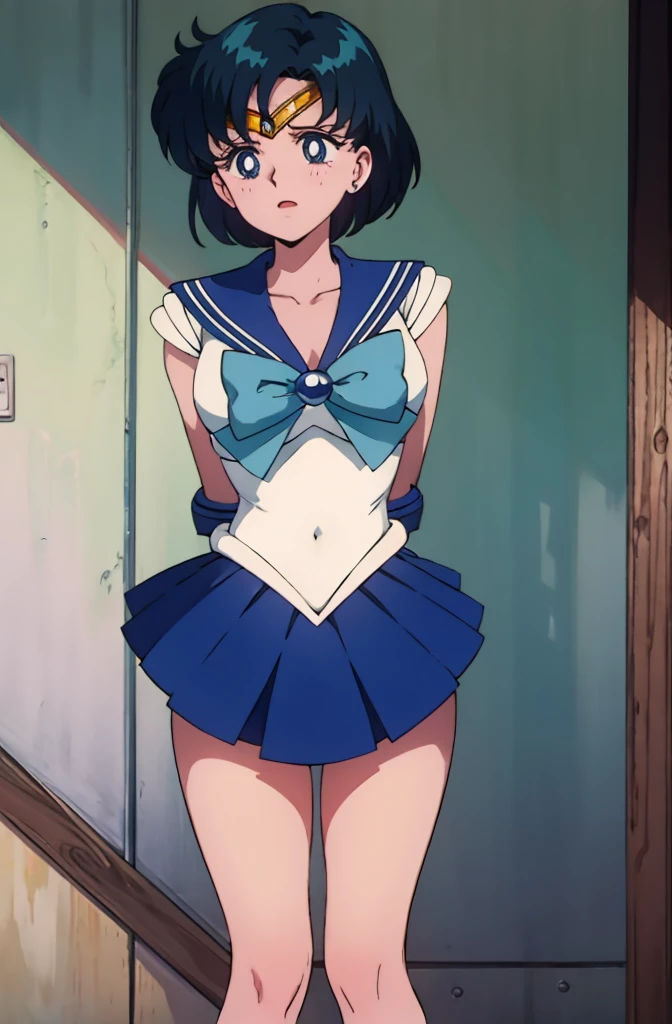 masterpiece, top-quality, hight resolution, Mer1, tiarra, the bow, knee boots, a choker, white glove, Blue choker, elbowgloves, jewely, 耳Nipple Ring, cowboy shot, 1990's\(styles\), plein air, put hands on the hip, A smile, Indoors, Underwear、White underwear、White bra、White panty、Underwear with a small area、in one's underwear only、Nipples are coming out、teats、teats、teats、Underwear、White underwear、White bra、white panty、Underwear with a small area、in one's underwear only、Nipples are coming out、teats、teats、teats、Pussy、Pussy、Pussy、Retro anime style、TV anime style、Ami Mizuno、Sailor Mercury