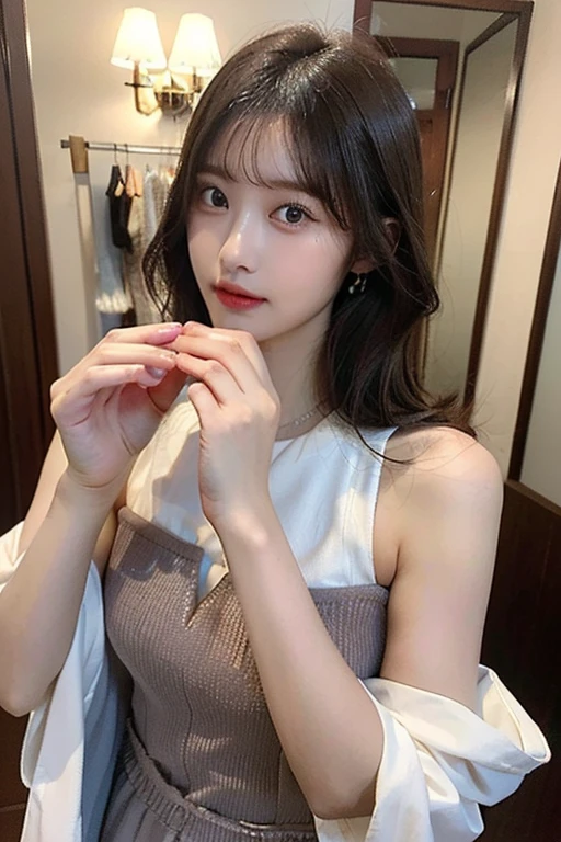 (shot from the side, face to the front). (full body shot). Masterpiece. adorable, 1 girl, 10 years old, baby face, beautiful. Voluptuous. Smile, looks happy. Round big breast, voluptuous. Wearing pajamas. japanese girl. Short hair Scrunchie, shiny skin. sweaty body, sweaty breasts, sweaty face, sweaty face, (sweaty details). posing standing next to the window, at night. bedroom. Ultra high res.photorealistic:.1.4,UHD